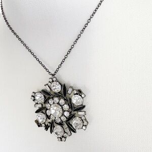 Vintage inspired Crystal Bloom Statement Necklace